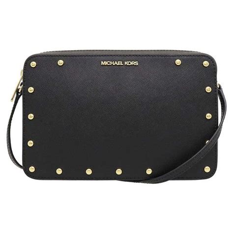 michael michael kors sandrine studded saffiano leather crossbody bag|michael kors saffiano leather crossbody.